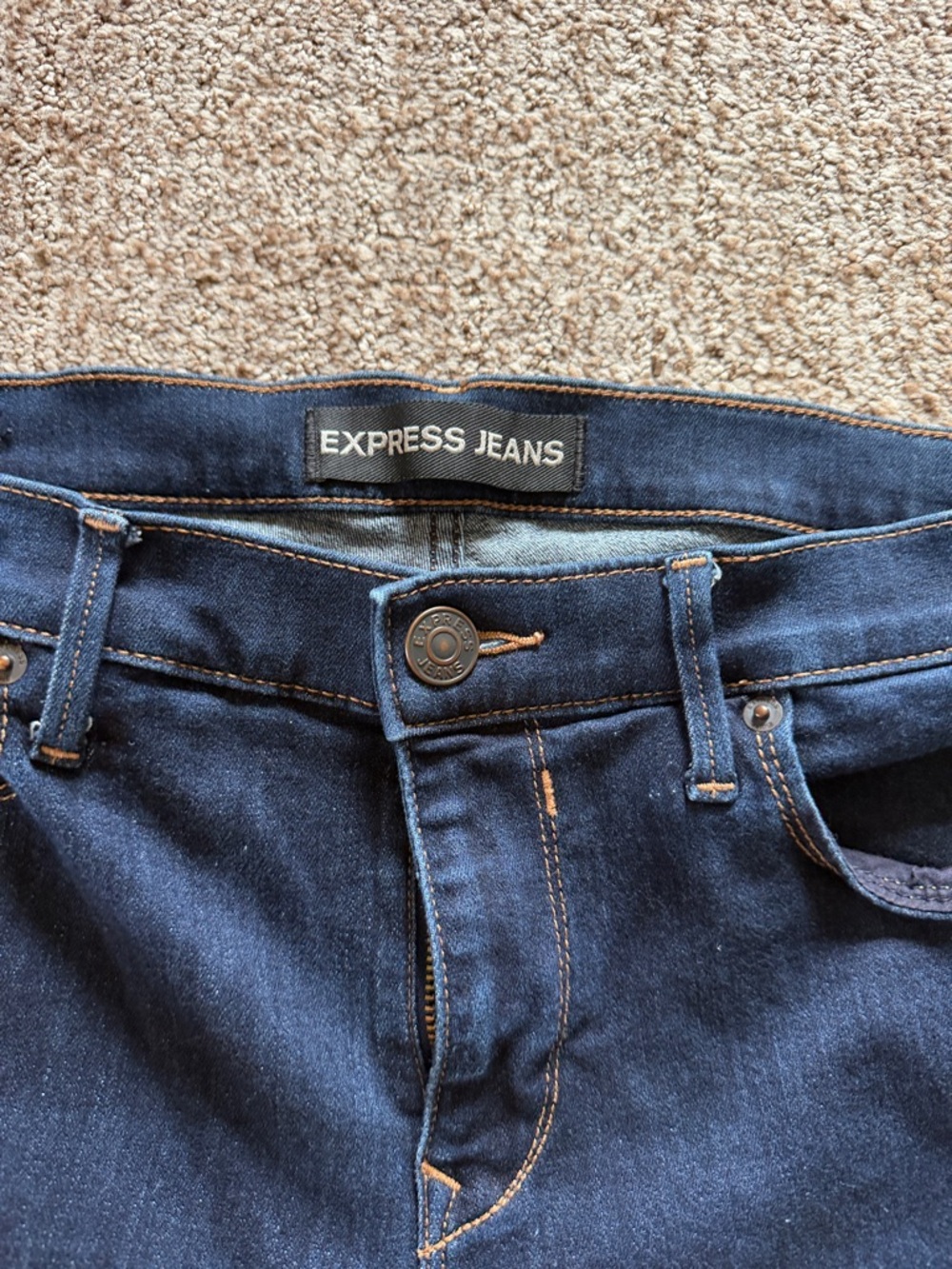 Express Navy Skinny Jeans - Picture 4 of 5